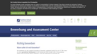 
                            5. Bewerbung und Assessment Center | Frankfurt School