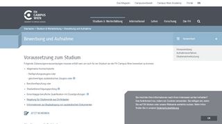 
                            7. Bewerbung und Aufnahme - FH Campus Wien