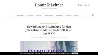 
                            12. Bewerbung und Aufnahme für den Journalismus-Master an der FH ...