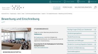 
                            8. Bewerbung und Einschreibung - Hochschule Trier