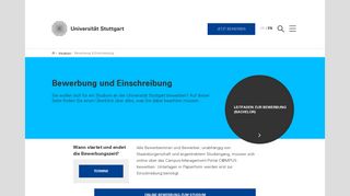 
                            2. Bewerbung und Einschreibung | Universität Stuttgart