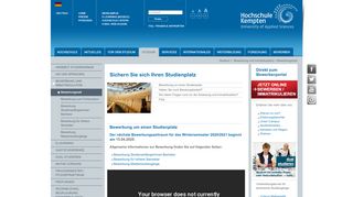 
                            2. Bewerbung und Immatrikulation - Hochschule Kempten