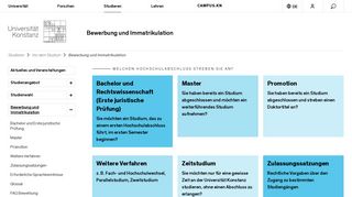 
                            7. Bewerbung und Immatrikulation - Universität Konstanz