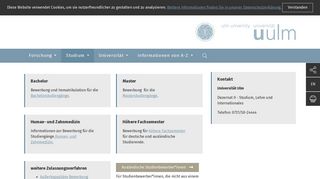 
                            2. Bewerbung und Immatrikulation - Universität Ulm - Uni Ulm