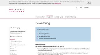 
                            1. Bewerbung - Uni Kassel