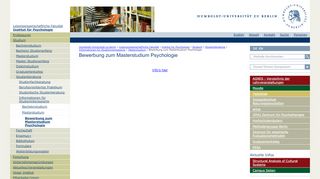 
                            10. Bewerbung zum Masterstudium Psychologie — Institut für Psychologie