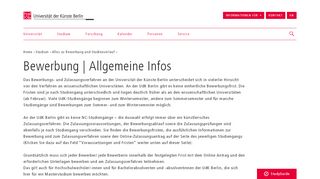 
                            5. BewerbungAllgemeine Infos – Universität der Künste Berlin