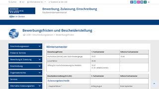 
                            10. Bewerbungsfristen - an der Universität Duisburg-Essen