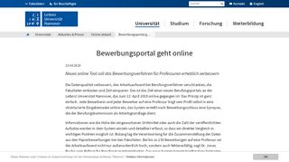 
                            3. Bewerbungsportal geht online – Leibniz Universität Hannover