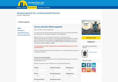 
                            3. Bewerbungsportal - muenchen.de