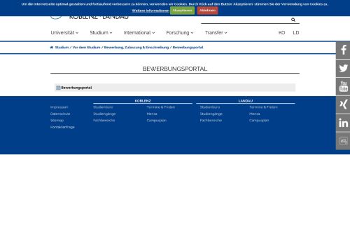 
                            2. Bewerbungsportal — Universität Koblenz · Landau