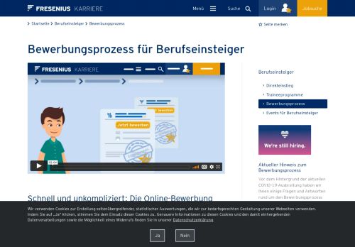 
                            3. Bewerbungsprozess - Fresenius Karriere