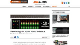 
                            10. Bewertung: UAD Apollo Audio Interface : Ask.Audio