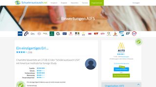 
                            9. Bewertungen AIFS - Schueleraustausch.net