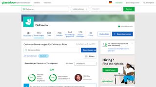 
                            7. Bewertungen für Deliveroo Deliveroo Rider | Glassdoor.de