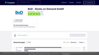 
                            10. Bewertungen von BoD - Books on Demand GmbH ... - Trustpilot