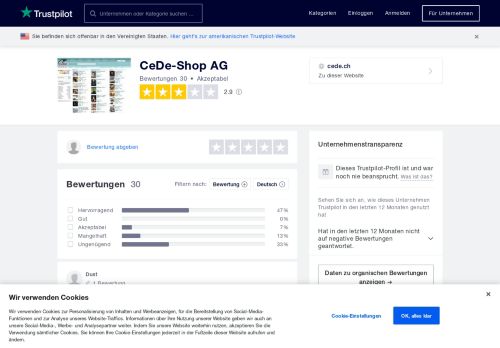 
                            13. Bewertungen von CeDe-Shop AG | Kundenbewertungen von cede.ch ...