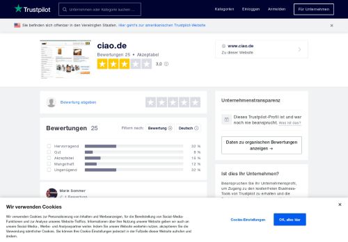 
                            1. Bewertungen von ciao.de | Kundenbewertungen von www.ciao.de lesen
