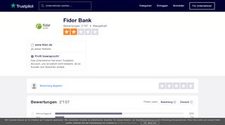 
                            9. Bewertungen von Fidor Bank AG | Kundenbewertungen von ...