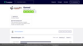 
                            3. Bewertungen von Gamed | Kundenbewertungen von gamed.de lesen