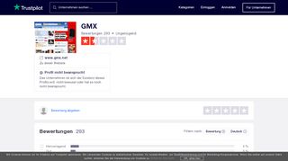 
                            8. Bewertungen von GMX | Kundenbewertungen von www.gmx.net lesen