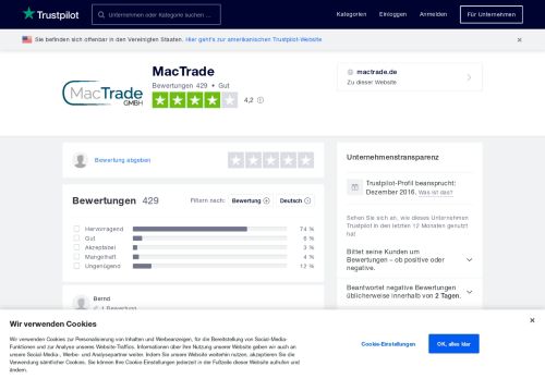 
                            12. Bewertungen von MacTrade | Kundenbewertungen von mactrade.de ...