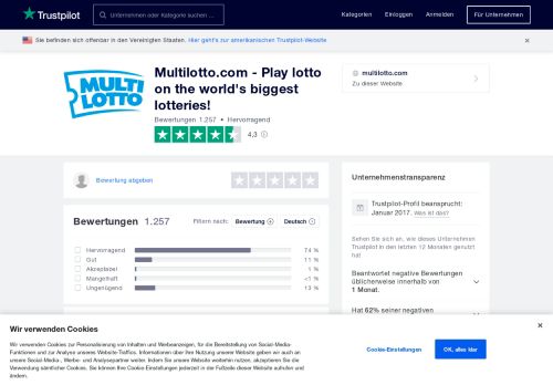 
                            9. Bewertungen von Multilotto.com - Play lotto on the world's biggest ...