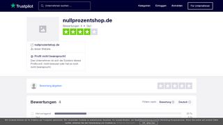 
                            10. Bewertungen von nullprozentshop.de | Kundenbewertungen von ...