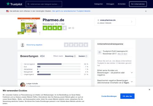 
                            10. Bewertungen von Pharmeo.de | Kundenbewertungen von www ...