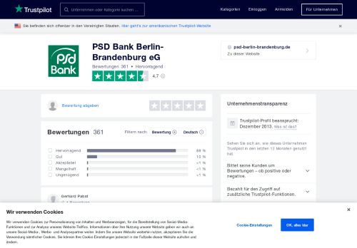 
                            7. Bewertungen von PSD Bank Berlin-Brandenburg eG ... - Trustpilot