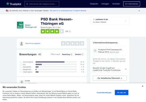 
                            8. Bewertungen von PSD Bank Hessen-Thüringen eG ... - Trustpilot