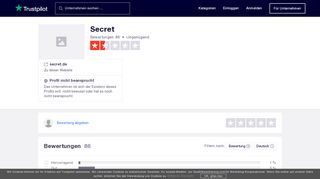 
                            6. Bewertungen von Secret | Kundenbewertungen von secret.de lesen