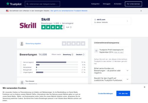 
                            8. Bewertungen von Skrill | Kundenbewertungen von skrill.com lesen