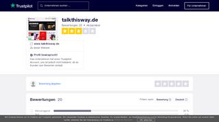 
                            7. Bewertungen von talkthisway.de | Kundenbewertungen von www ...