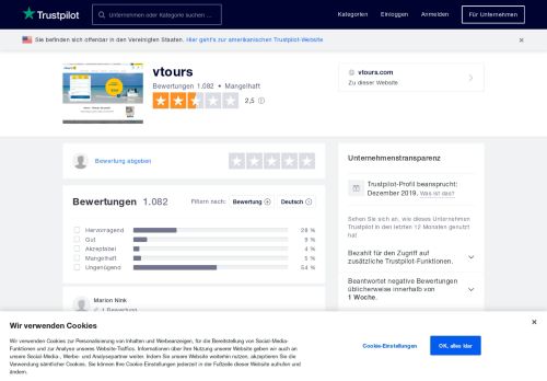 
                            8. Bewertungen von Vtours GmbH | Kundenbewertungen von vtours.de ...
