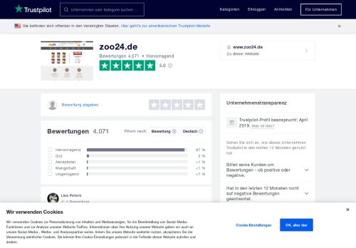 
                            7. Bewertungen von zoo24.de | Kundenbewertungen von www.zoo24.de ...