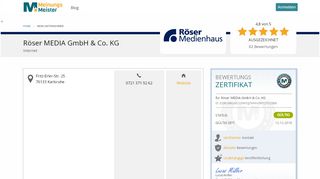 
                            12. Bewertungen zu Röser MEDIA GmbH & Co. KG in Karlsruhe