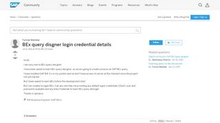 
                            11. BEx query disgner login credential details - archive SAP