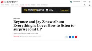 
                            6. Beyonce and Jay Z new album Everything is Love: How to listen to ...