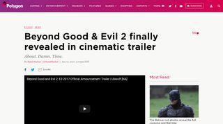 
                            13. Beyond Good & Evil 2 finally revealed in cinematic trailer - Polygon