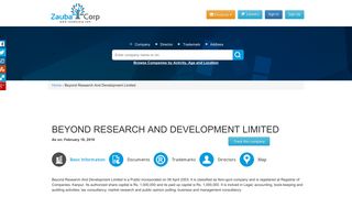 
                            10. BEYOND RESEARCH AND DEVELOPMENT LIMITED - Company ...