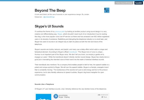 
                            4. Beyond The Beep — Skype's UI Sounds