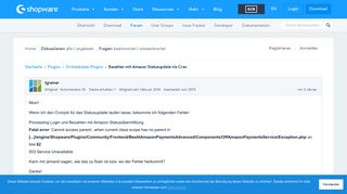
                            12. Bezahlen mit Amazon Statusupdate via Cron - Shopware Community Forum