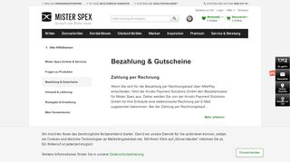 
                            10. Bezahlung & Gutscheine | Mister Spex