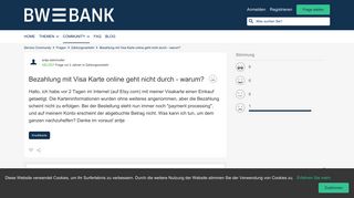 
                            6. Bezahlung mit Visa Karte online geht nicht durch - warum? | BW-Bank ...