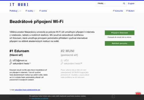 
                            3. Bezdrátové připojení Wi-Fi | IT služby Masarykovy univerzity