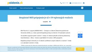 
                            13. Bezplatné WiFi pripojenie je už v 39 vybraných vozňoch - Poistenie.sk