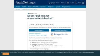 
                            6. BfArM & PEI: Neues 'Bulletin zur Arzneimittelsicherheit' - Ärzte Zeitung