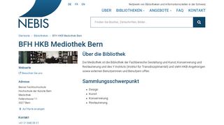 
                            13. BFH HKB Mediothek Bern - NEBIS