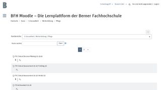 
                            11. BFH Moodle – Die Lernplattform der Berner Fachhochschule: Pflege